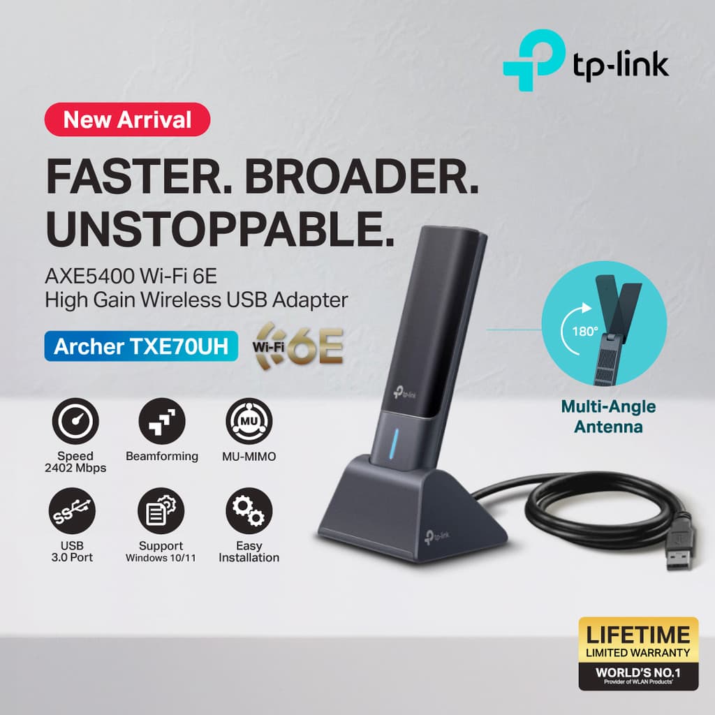 TP-LINK ARCHER TXE70UH USB 3.0 ADAPTER WI-FI 6E WIRELESS AXE5400 HIGH GAIN ประกันตลอดอายุการใช้งาน รูปที่ 4