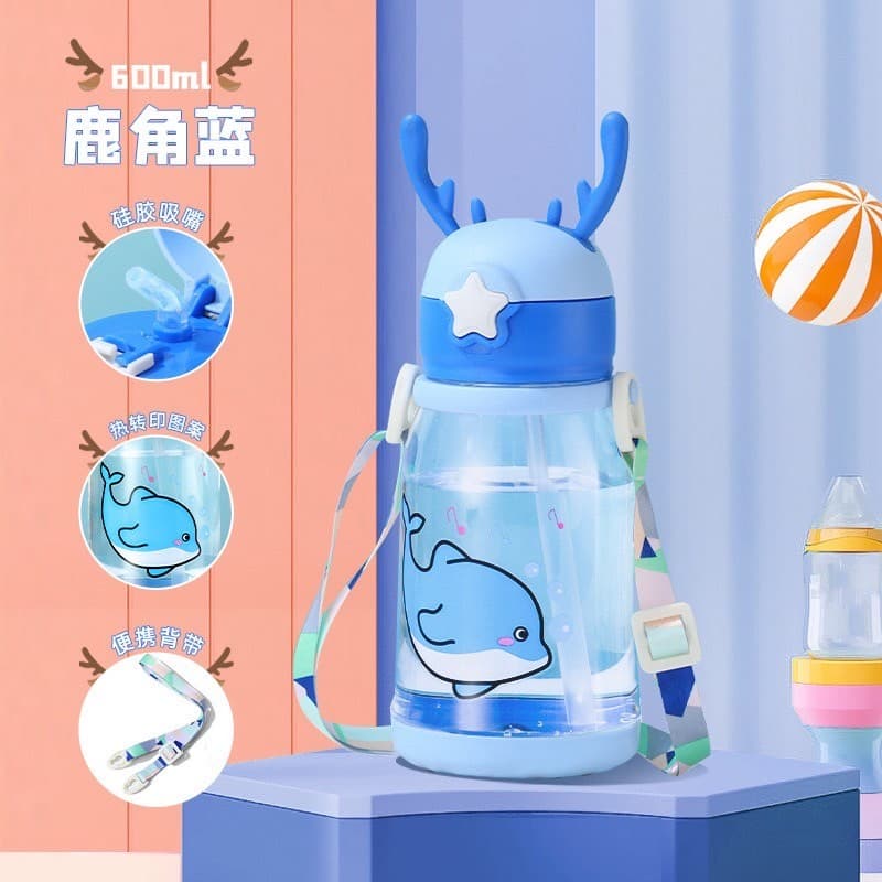 สินค้า ขวดน้ำ กระติกน้ำ กระบอกน้ำเด็ก กระติกน้ำเด็กลายการ์ตูน ขวดน้ำเด็กลายน่ารักๆ แบบหลอดดูด มีสายสะพาย รูปที่ 3