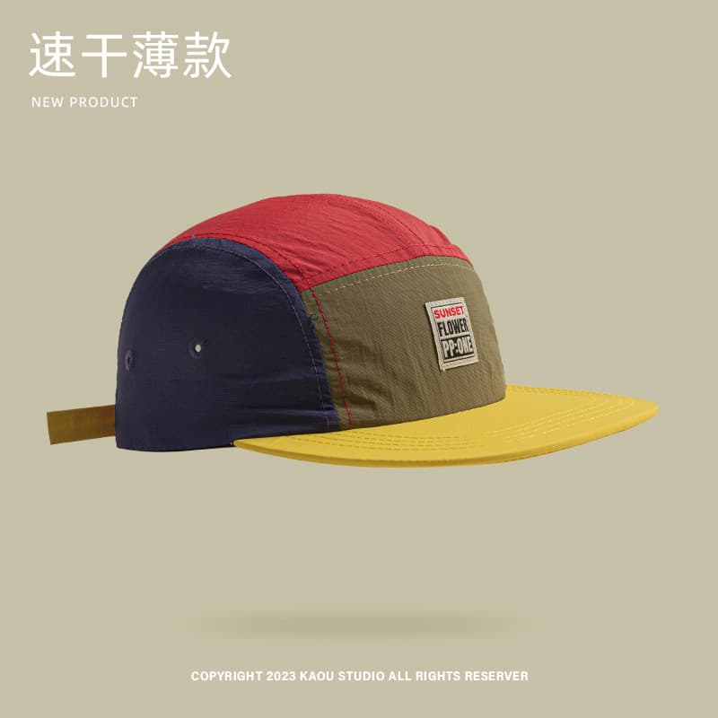 American Quick Drying Thin Baseball Cap unisex Summer Hip-hop Flat Brim Baseball Cap รูปที่ 5