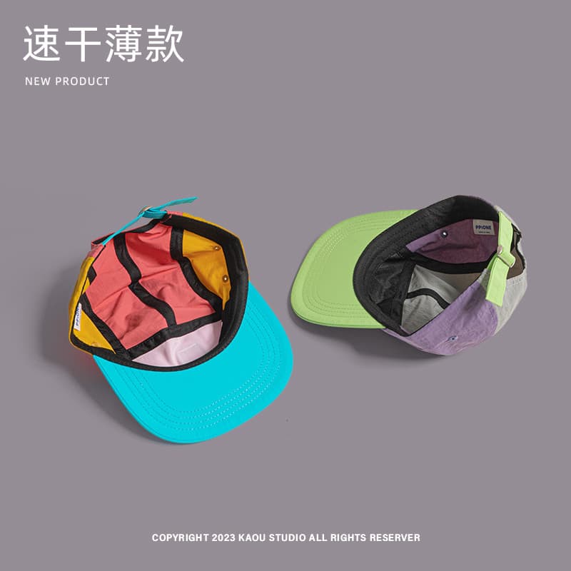 American Quick Drying Thin Baseball Cap unisex Summer Hip-hop Flat Brim Baseball Cap รูปที่ 7