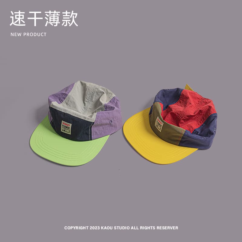 American Quick Drying Thin Baseball Cap unisex Summer Hip-hop Flat Brim Baseball Cap รูปที่ 8