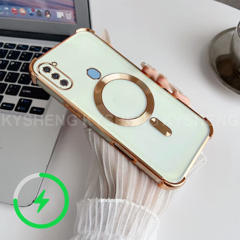 เคสสําหรับ Samsung A11 M11 เคสโทรศัพท์ TPU ชาร์จแม่เหล็กสี่มุมป้องกันการตกนิ่มโปร่งใส WBQ รูปที่ 7