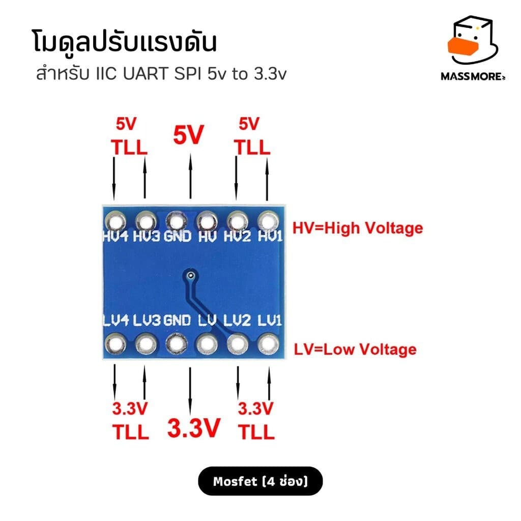 Logic Level Converter TXS0108E Mosfet TTL Bi-Directional โมดูลปรับแรงดัน I2c UART SPI รูปที่ 4