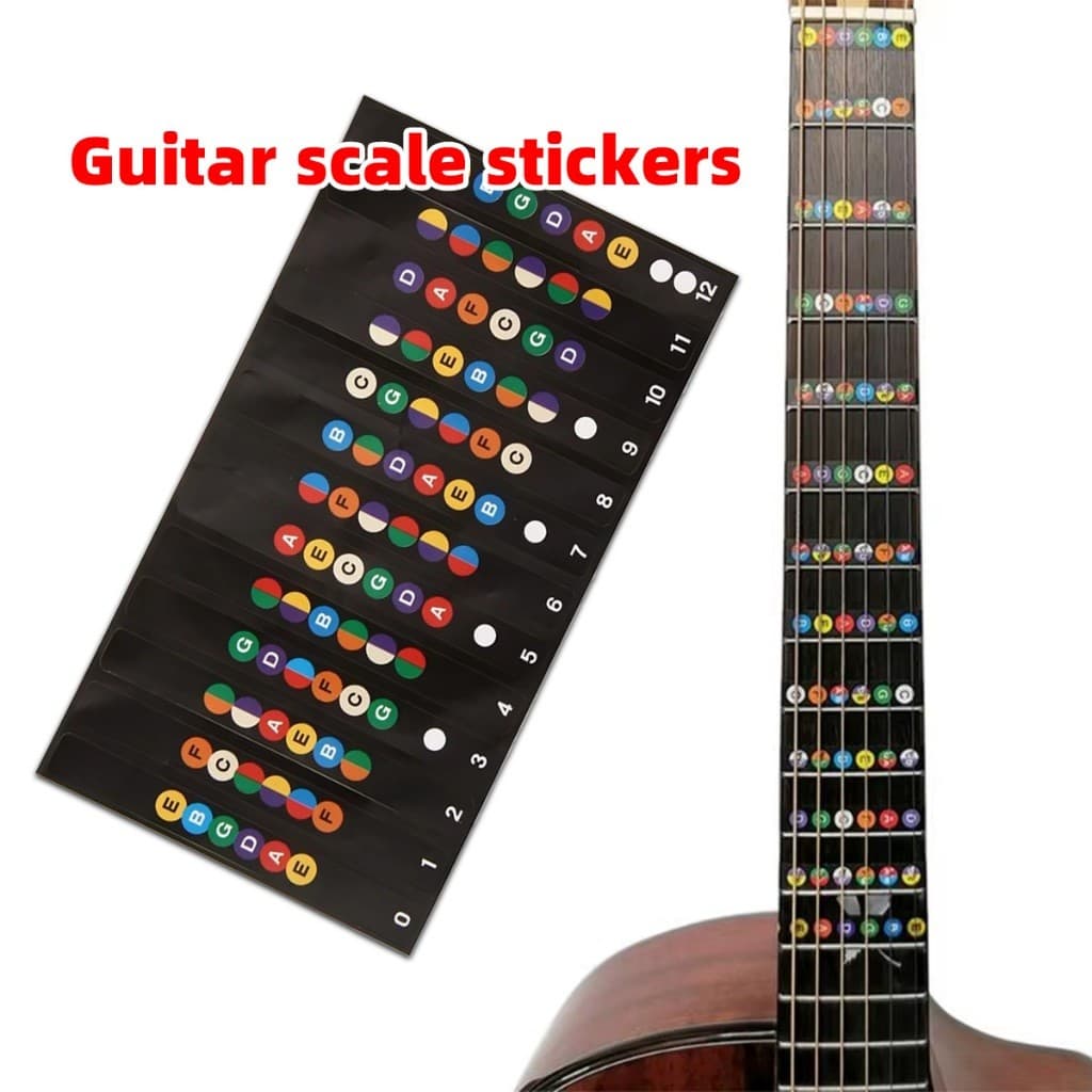 จัดส่งรวดเร็ว สติกเกอร์คอร์ดกีตาร์ไฟฟ้า fretboard guitar sticker สำหรับผู้เริ่มต้น สติ๊กเกอร์โน๊ตสเกลกีตาร์ รูปที่ 6