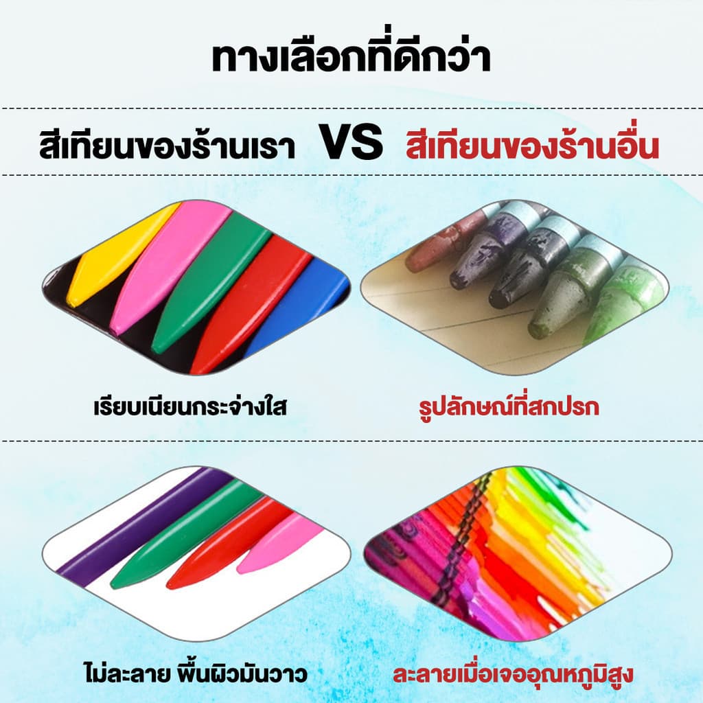 สีเทีย ดินสอสี สีเทียนปลอดสารพิษ สีเทียนเด็กปลอดสารพิษ Silky Crayons ของเล่นระบายสีเด็กเสริมพัฒนาการ สีเทียนวาดรูป ภาพวาดปลอดภัย สีเทียน จัมโบ้ใหญ่ ล้างทําความสะอาดได้ ไม่สกปรก มือ รูปที่ 6