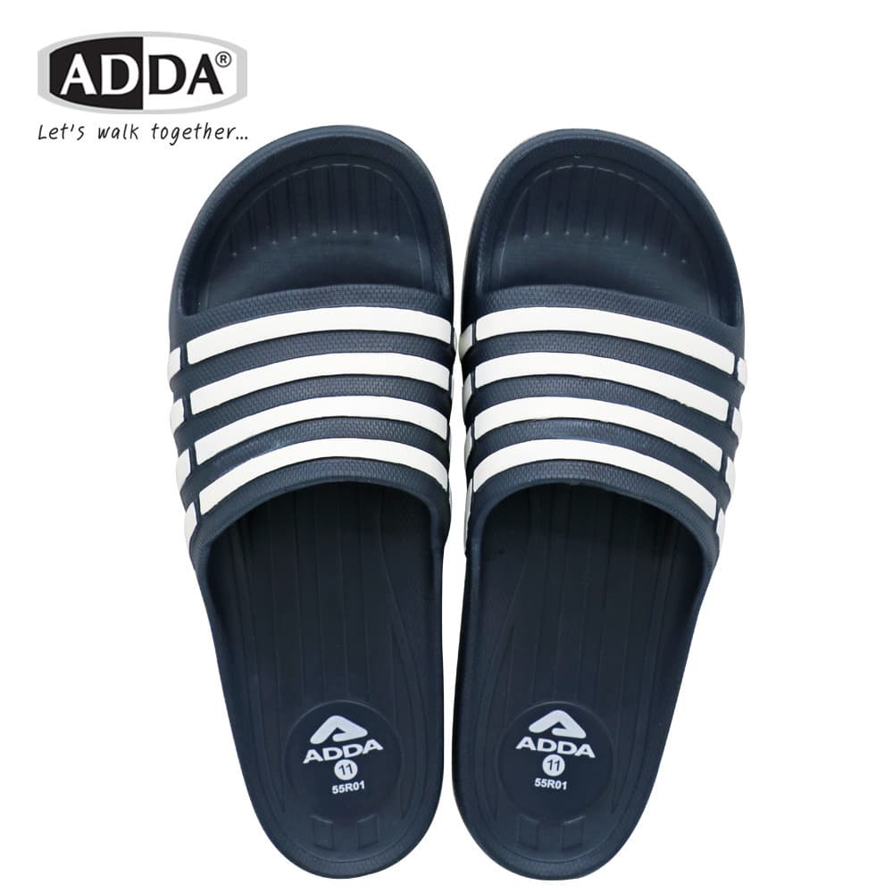ADDA 55R01 แท้! รองเท้าแตะชาย แบบสวม แถบ 5 ขีด พื้นเย็บสำเร็จ ทนทาน กาวไม่หลุด ! รูปที่ 6