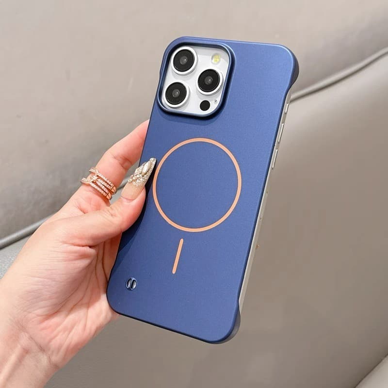 หรูหราไม่มีขอบ Matte เคสโทรศัพท์สําหรับ iPhone 11 12 13 14 15 16 Pro Max แม่เหล็ก Ultrathin กันชนกรณีฝาครอบ รูปที่ 9