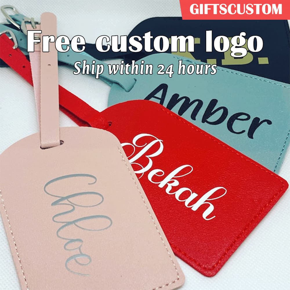 ส่วนบุคคลฟรี Bag Tag ป้ายชื่อห้อยกระเป๋า+สายคล้อง พวงกุญแจป้ายชื่อ ป้ายกระเป๋าเดินทาง แท็กกระเป๋านักเรียน Luggage Tags รูปที่ 1