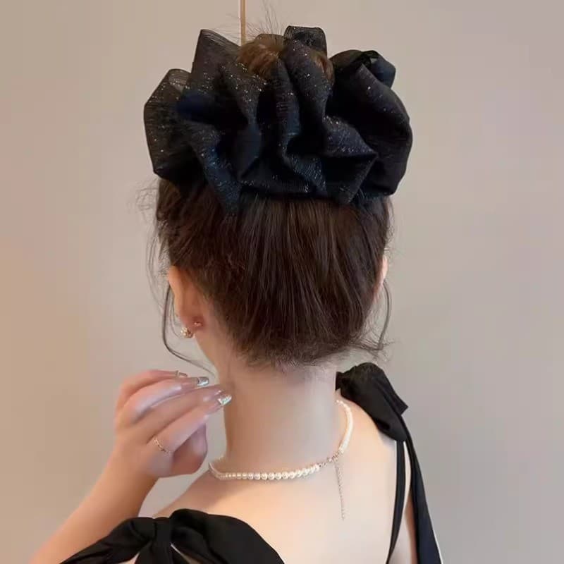 ผู้หญิง Bling สูงผูกผมหางม้าคลิปผมกล้วย Hairpin เกาหลี Headwear รูปที่ 3