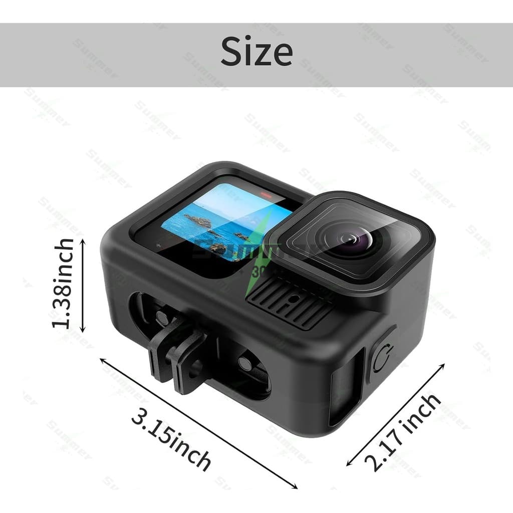 Summer เคสซิลิโคนสำหรับ Go Pro Hero 13/12/11/10/ 9 ฝาครอบแบตเตอรี่ ฝาปิดหน้าจอ ฝาปิดเลนส์ สายคล้องสำหรับกล้องแอคชั่น รูปที่ 5