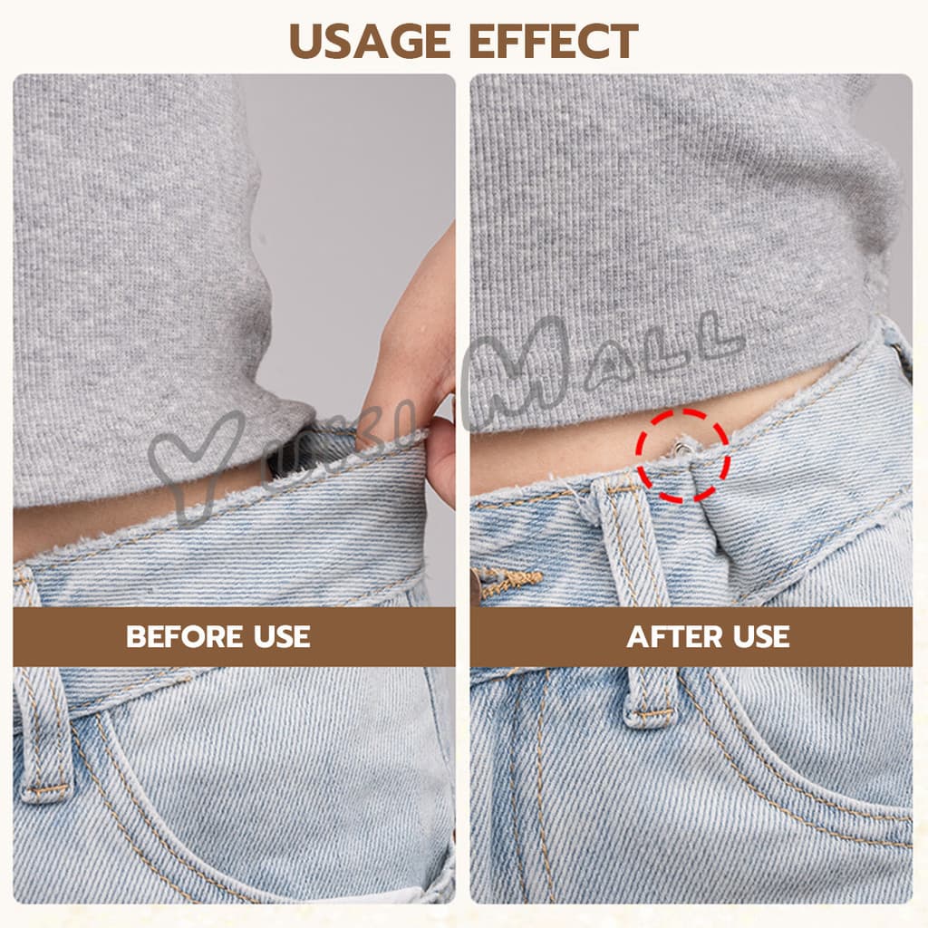 Yuki 8ชิ้น/set คลิปกิ๊ฟยึดเอว แบบโลหะเพื่อลดขนาดเอว DIY ปรับรอบเอว / ขากางเกง waist invisible clip รูปที่ 4