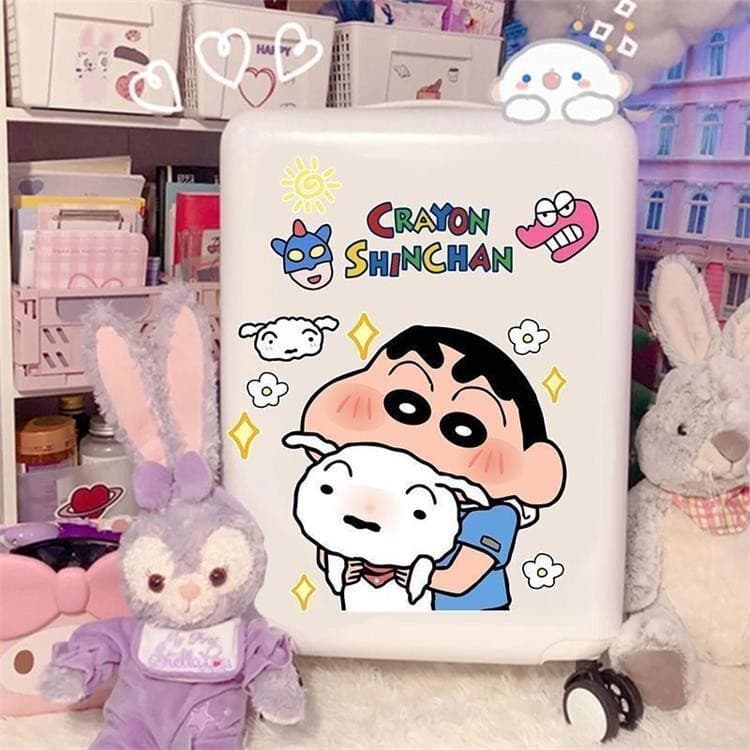 สติ๊กเกอร์การ์ตูนชินจังขนาดใหญ่ กันน้ํา สําหรับกระเป๋าเดินทาง ติดผนัง ตกแต่งรถ FEKC รูปที่ 2