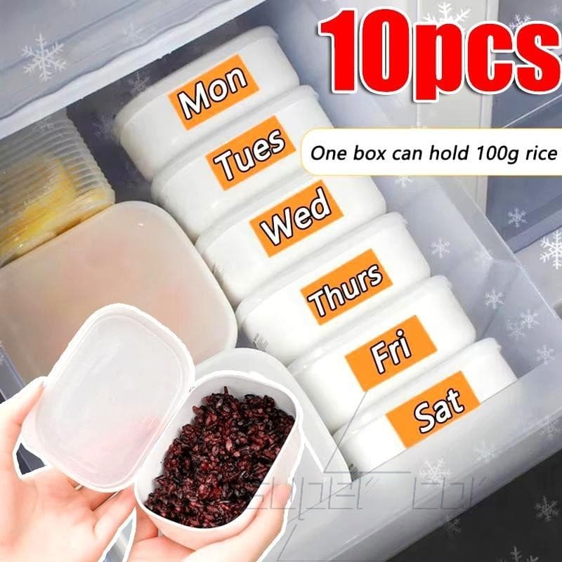10 ชิ้นกล่องเก็บข้าว, พลาสติกเกรดอาหาร, ต้านเชื้อแบคทีเรีย, ตู้เย็นและตู้แช่แข็งปลอดภัย, ภาชนะเก็บเฉพาะสําหรับความสดชื่นยาวนาน รูปที่ 1