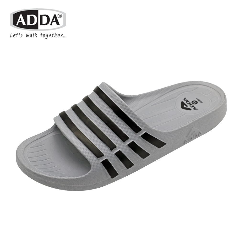 ADDA 55R01 แท้! รองเท้าแตะชาย แบบสวม แถบ 5 ขีด พื้นเย็บสำเร็จ ทนทาน กาวไม่หลุด ! รูปที่ 5