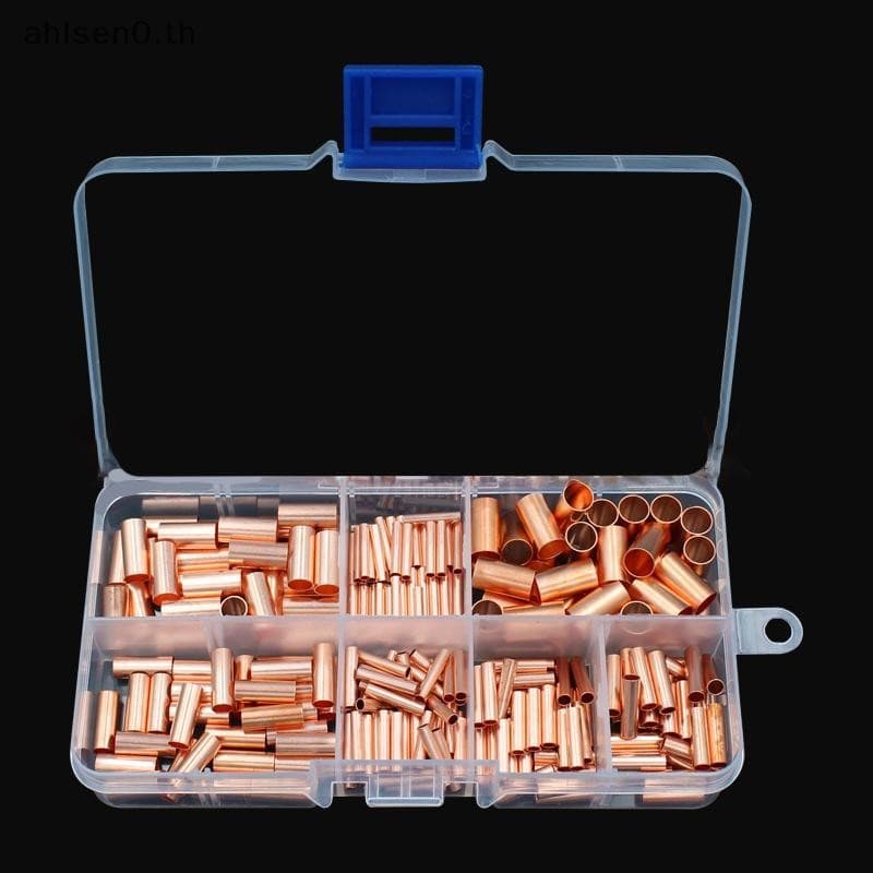 Ahlsen0 125/250/414/578 ชิ้น Non ฉนวนไฟฟ้า Butt Terminal Assortment ชุดลวด Ferrules ชุด 7 ขนาดทองแดง Crimp Connector th รูปที่ 1