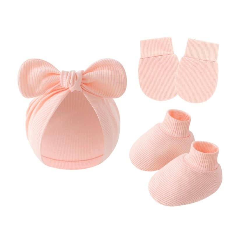 หมวกและถุงมือป้องกันข่วนพร้อมถุงเท้าสำหรับทารก ทำจากผ้านุ่ม ขนาด 3 ชิ้น เหมาะสำหรับเด็กเล็กทั้งหญิงและชาย รูปที่ 3