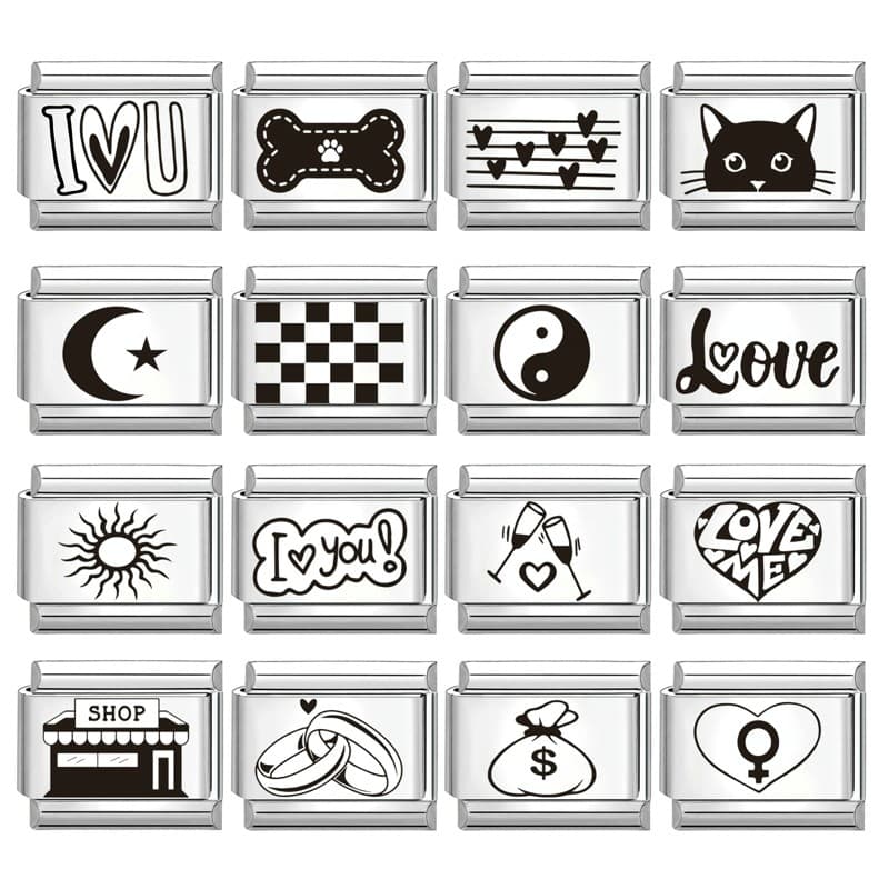 แกะสลัก Checkerboard 777 สร้อยข้อมือ Charm อิตาเลี่ยน Fit 9 มม.สร้อยข้อมือสแตนเลส DIY เครื่องประดับทําอุปกรณ์เสริม Retro บุคลิกภาพโมดูลสร้อยข้อมืออุปกรณ์เสริม รูปที่ 2