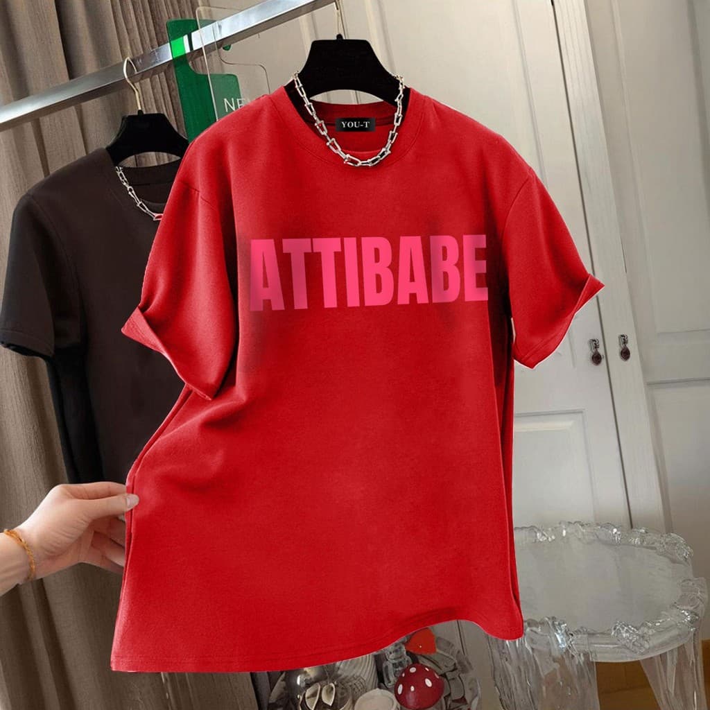Basi เสื้อผู้ชาย เสื้อยืด oversize สตรีท เกรดพรีเมียม โคตรนุ่ม เสื้อคอตตอน100% ไม่หดตัวลาย ลาย "ATTIBABE" รูปที่ 6