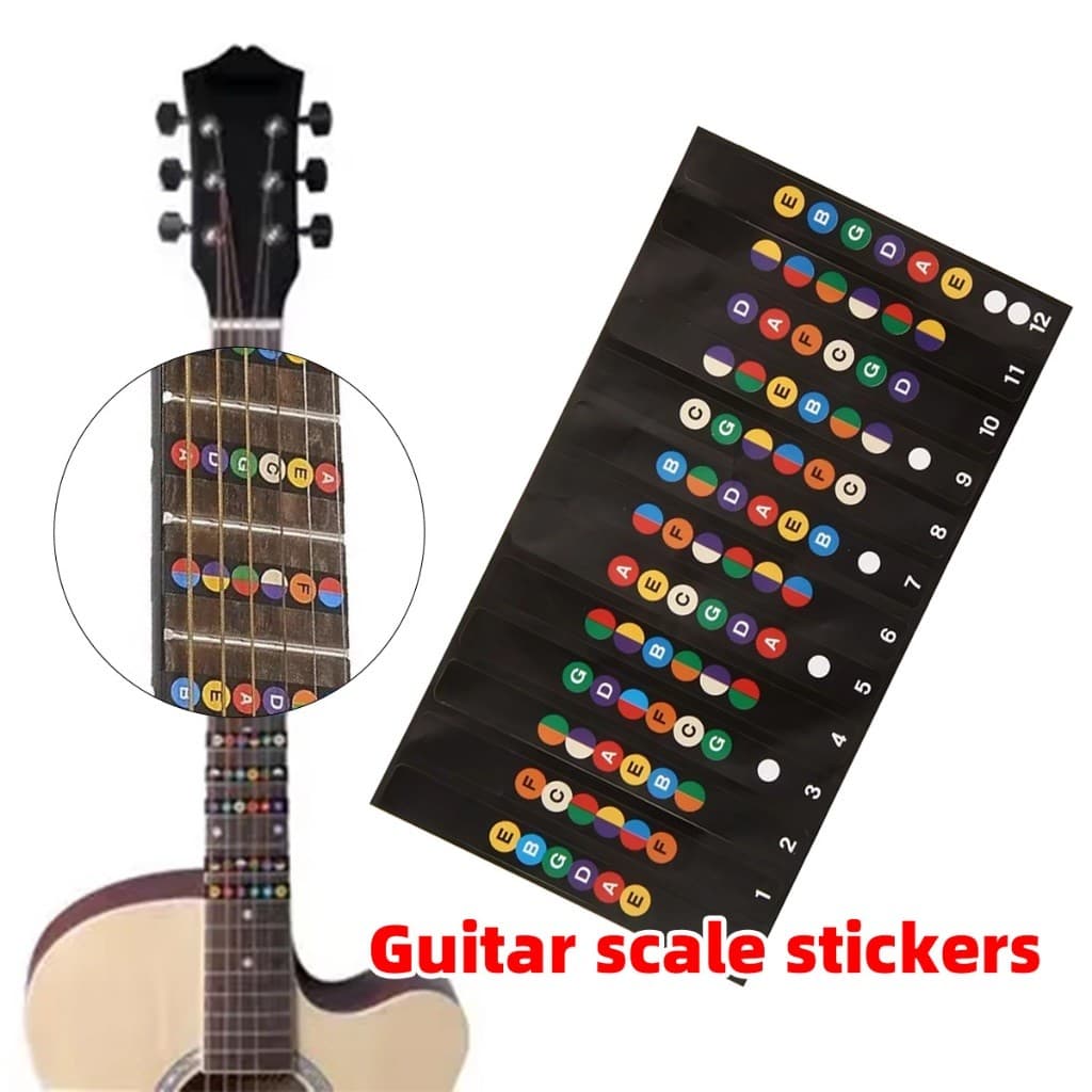 จัดส่งรวดเร็ว สติกเกอร์คอร์ดกีตาร์ไฟฟ้า fretboard guitar sticker สำหรับผู้เริ่มต้น สติ๊กเกอร์โน๊ตสเกลกีตาร์ รูปที่ 3