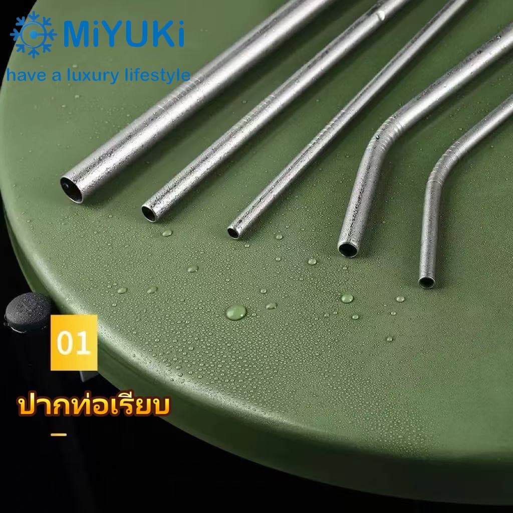 หลอดMiYUKi สเเตนเลส304 หลอดยาวพิเศษ30.5cm แปรงหยอดตาฟรี ใช้กับแก้วขนาด 20/30/40oz จัดส่งจากกรุงเทพฯ รูปที่ 6