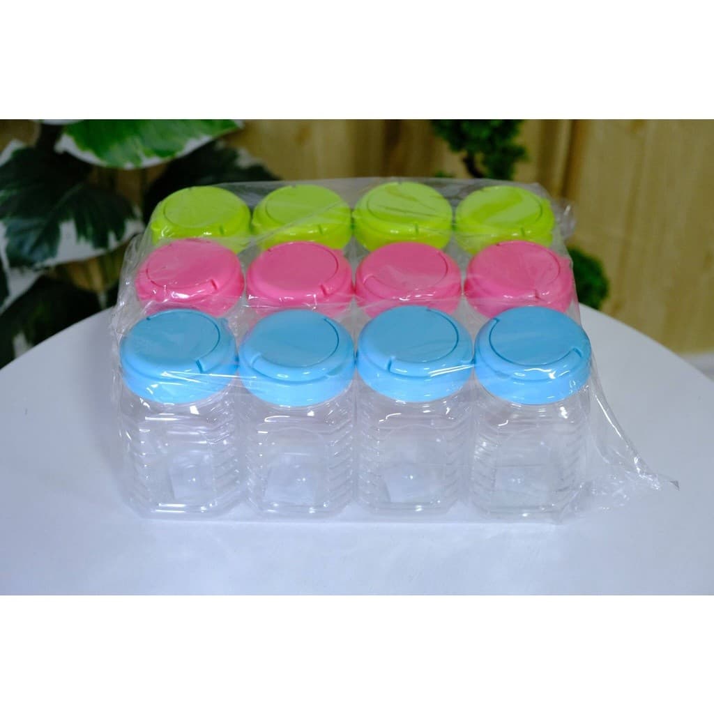 กระปุกพลาสติก 320-430 ml กระปุกฝาเกลียว โหลพลาสติกใส สีสันสวยงาม น่ารัก รูปที่ 3