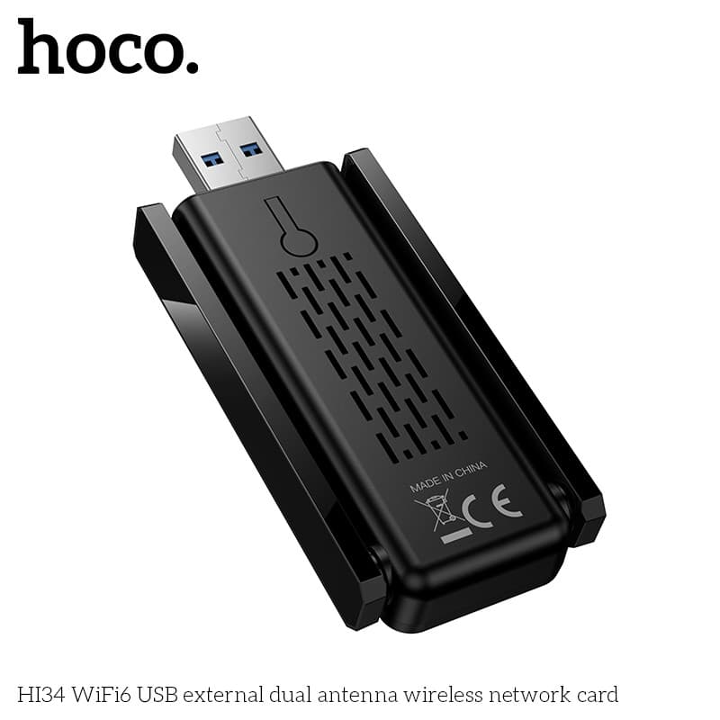 HOCO HI34 ตัวรับสัญญาณ WiFi6 แบบเสาคู่ ความเร็ว 600Mbps Adapter USB 5GHz ยูเอสบีไวไฟ Wireless Network Card hc5 รูปที่ 5
