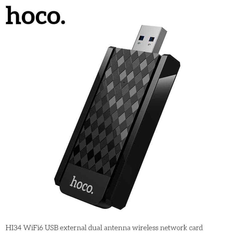 HOCO HI34 ตัวรับสัญญาณ WiFi6 แบบเสาคู่ ความเร็ว 600Mbps Adapter USB 5GHz ยูเอสบีไวไฟ Wireless Network Card hc5 รูปที่ 6