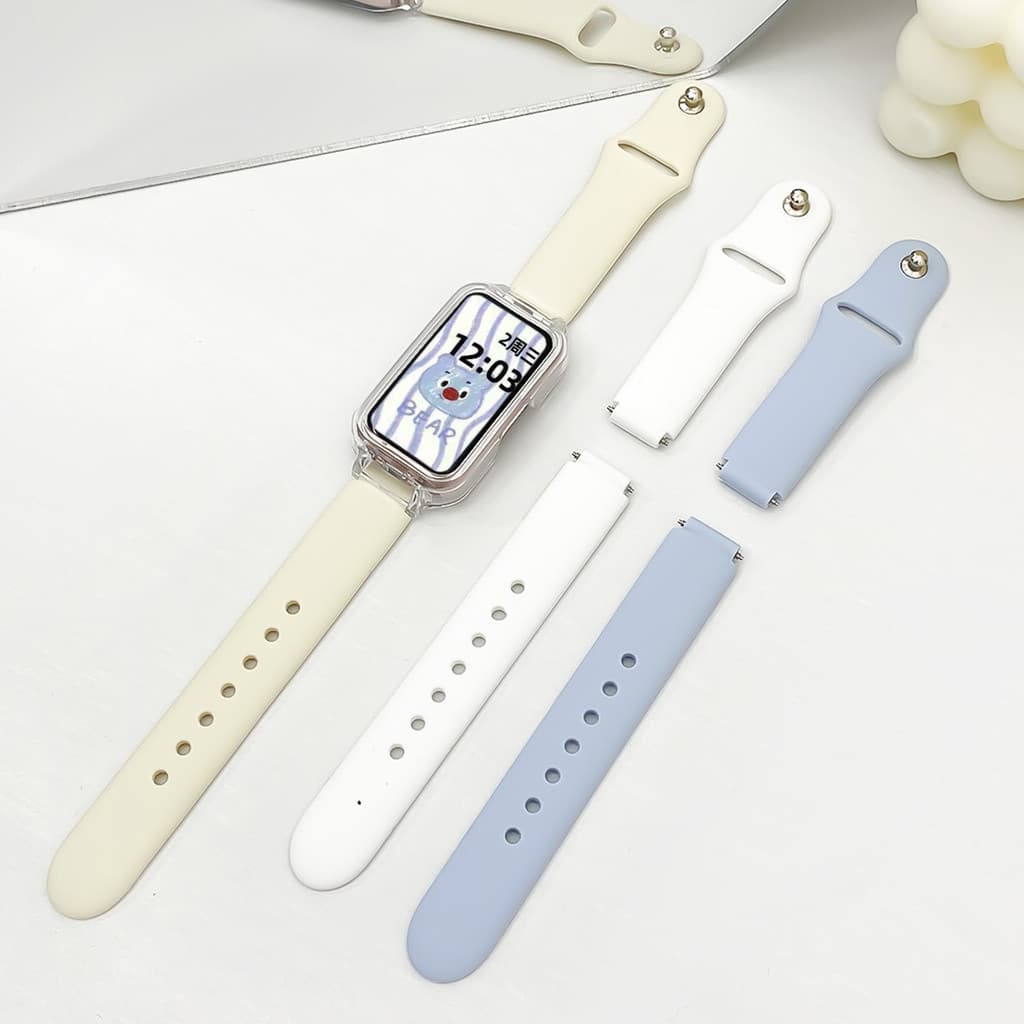 สายซิลิโคนกรณีโปร่งใส for Huawei Band 10 9 8 กรอบแข็งป้องกันปกป้องหน้าจอ สายรัดข้อมือซิลิโคนยางอ่อน for Huawei Band 10 รูปที่ 3