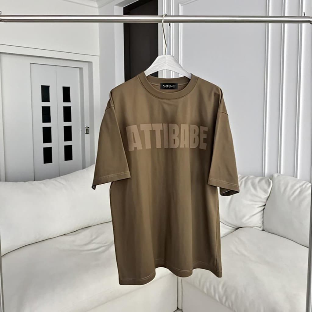 Basi เสื้อผู้ชาย เสื้อยืด oversize สตรีท เกรดพรีเมียม โคตรนุ่ม เสื้อคอตตอน100% ไม่หดตัวลาย ลาย "ATTIBABE" รูปที่ 2