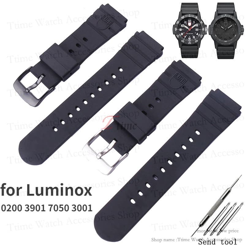 สายนาฬิกาข้อมือ ซิลิโคน ซิลิกาเจล กันน้ํา 21 มม. อุปกรณ์เสริม สําหรับ Luminox 0200 3901 7050 3001 รูปที่ 1