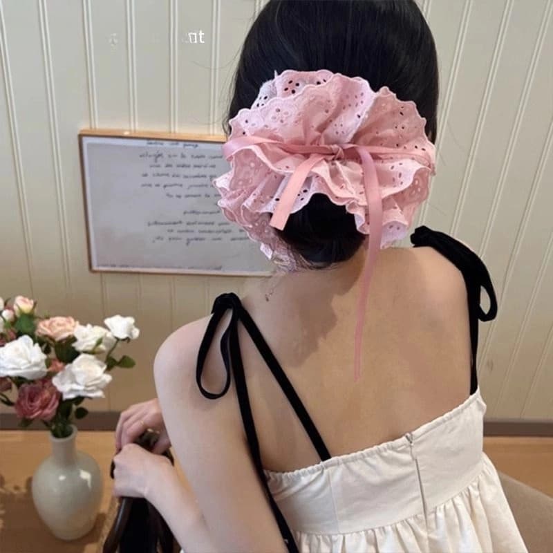 ผู้หญิงสี่ชั้น เชือกผูกผม ปรับได้ ยางรัดผม เครื่องประดับผม รูปที่ 2