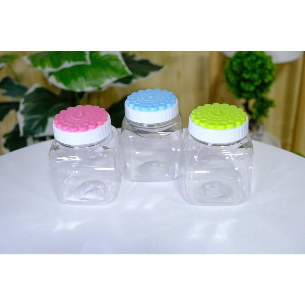 กระปุกพลาสติก 320-430 ml กระปุกฝาเกลียว โหลพลาสติกใส สีสันสวยงาม น่ารัก รูปที่ 7
