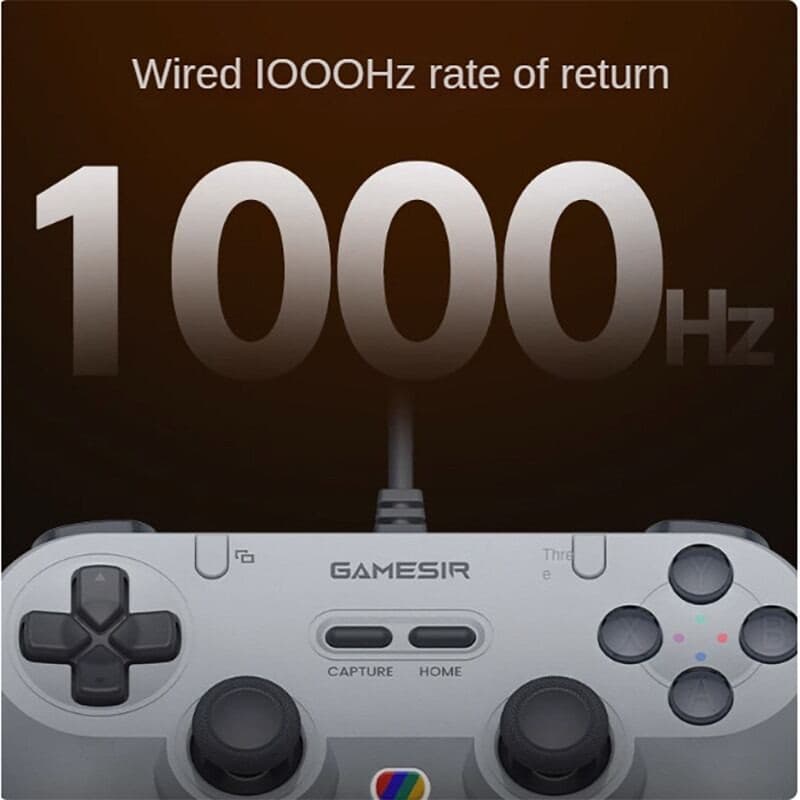 GameSir T3 Lite Wired Controlle 1000Hz Polleling Rate, Hall Effect จอยสติ๊กและ 2 ปุ่ม, การสั่นสะเทือนคู่, Turbo, PC Controller สําหรับ Steam/Android/iOS/Switch รูปที่ 4