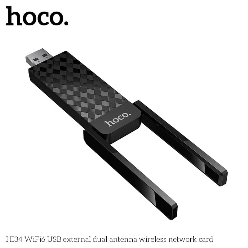 HOCO HI34 ตัวรับสัญญาณ WiFi6 แบบเสาคู่ ความเร็ว 600Mbps Adapter USB 5GHz ยูเอสบีไวไฟ Wireless Network Card hc5 รูปที่ 3