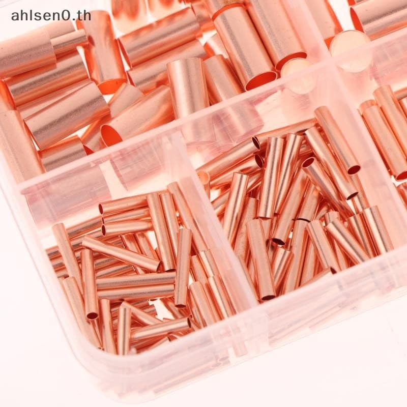 Ahlsen0 125/250/414/578 ชิ้น Non ฉนวนไฟฟ้า Butt Terminal Assortment ชุดลวด Ferrules ชุด 7 ขนาดทองแดง Crimp Connector th รูปที่ 4