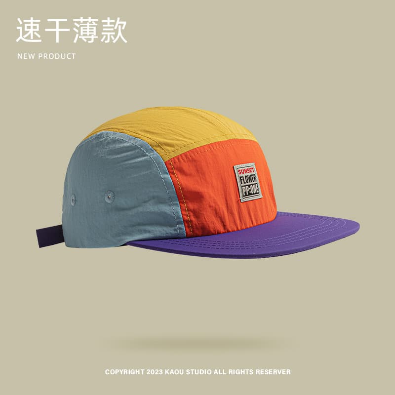 American Quick Drying Thin Baseball Cap unisex Summer Hip-hop Flat Brim Baseball Cap รูปที่ 2