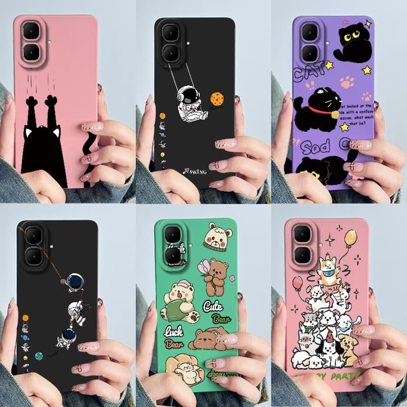 ออกแบบใหม่ปลอกสําหรับ Infinix Smart 10 น่ารักนักบินอวกาศการ์ตูนเลนส์เหลวป้องกันซิลิโคนนุ่ม TPU ฝาครอบโทรศัพท์สําหรับ Infinix Smart10 Ultrathin กรณี รูปที่ 1