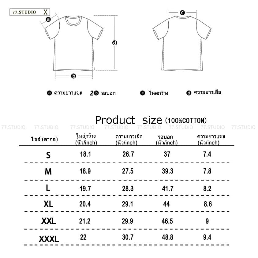 ‌COD ส่งBKKเสื้อยืด oversize t-shirt ผ้าฝ้ายแขนสั้นนุ่ม ลายอาหารunisex เสื้อ cotton ไซส์S-3XL รูปที่ 9