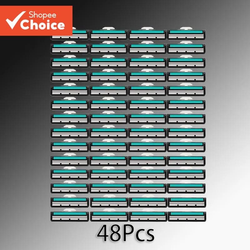 48-Pack Universal Double-Blade Razor Refills | ตลับ 2 ชั้นสําหรับมีดโกนผู้ชาย รูปที่ 1
