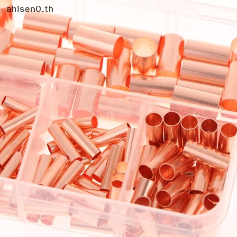Ahlsen0 125/250/414/578 ชิ้น Non ฉนวนไฟฟ้า Butt Terminal Assortment ชุดลวด Ferrules ชุด 7 ขนาดทองแดง Crimp Connector th รูปที่ 6