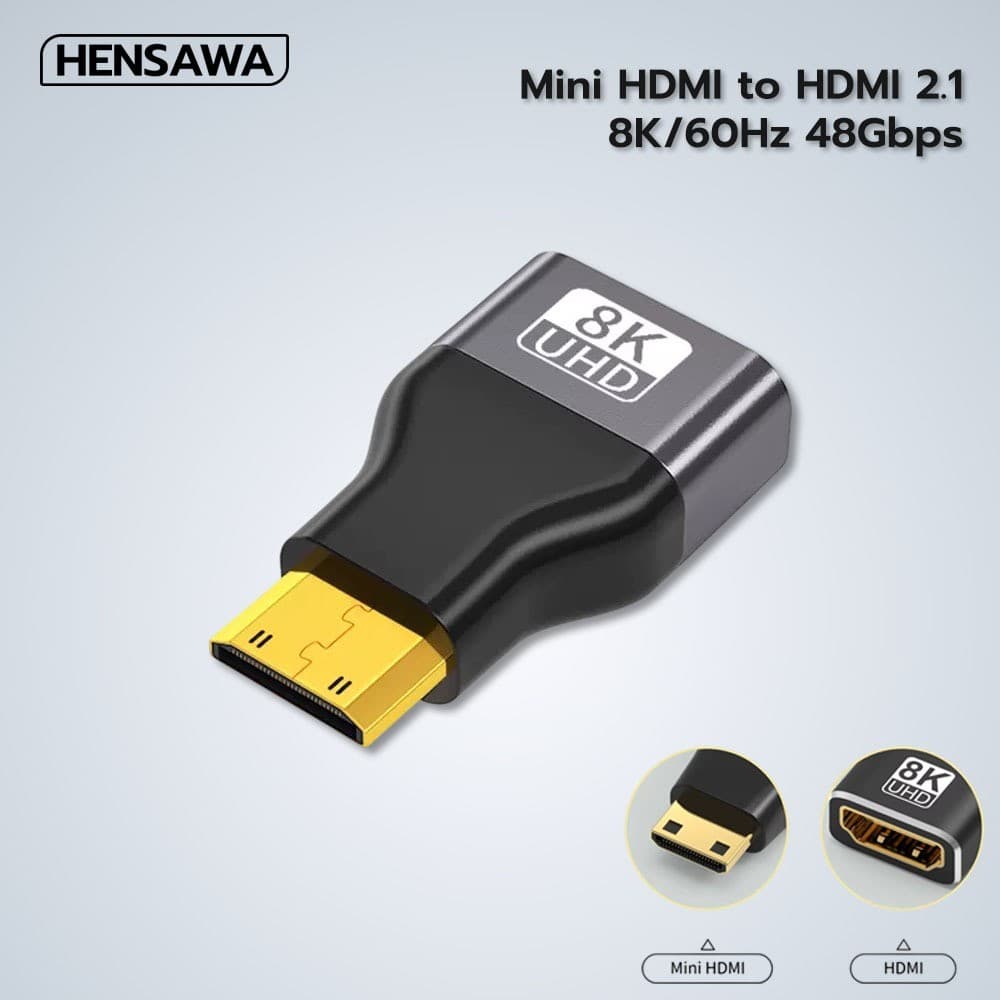 HENSAWA รุ่น VC119 อะแดปเตอร์ Mini Hdmi Male To Hdmi Female 3D 8K 60HZ Gold Plated Hdmi เชื่อมต่อสําหรับ Hdtv แล็ปท็อป รูปที่ 1