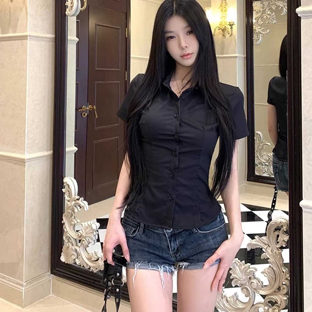 เสื้อเชิ้ตหญิงลายตาราง เอวเข้ารูป ดูดีทุกมุม รูปที่ 6