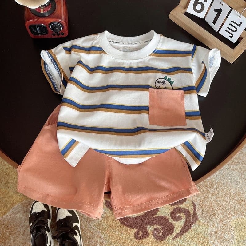 Dolemi Baby เสือโปโล+กางเกงขาสั้น ชุดเข้าเซท2 ชิ้น สำหรับเด็กผู้ชาย 80-120 cmเสือโปโล เสื้อผ้าเด็กผู้ชาย สำหรับเด็ก 0-4 รูปที่ 8