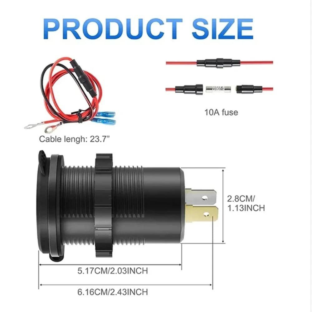 ใหม่ 60W ที่ชาร์จ USB 4 พอร์ต พร้อม LED โวลต์มิเตอร์ รองรับ Dual PD & Dual QC3.0 ชาร์จเร็ว กันน้ํา สําหรับรถยนต์ เรือ มอเตอร์ไซค์ 12/24V รูปที่ 7