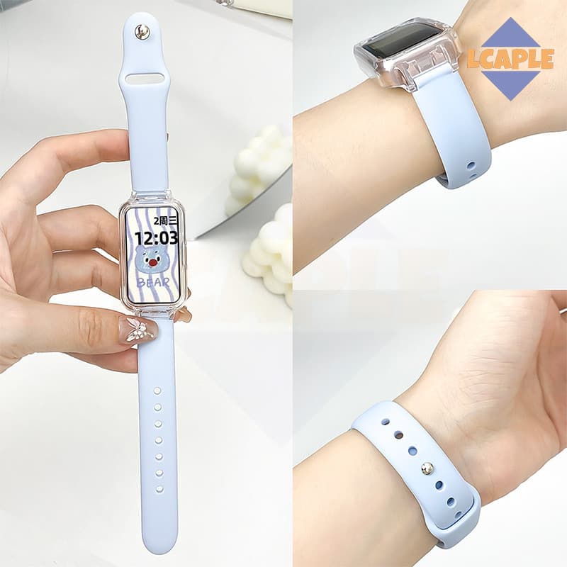 สายซิลิโคนกรณีโปร่งใส for Huawei Band 10 9 8 กรอบแข็งป้องกันปกป้องหน้าจอ สายรัดข้อมือซิลิโคนยางอ่อน for Huawei Band 10 รูปที่ 1