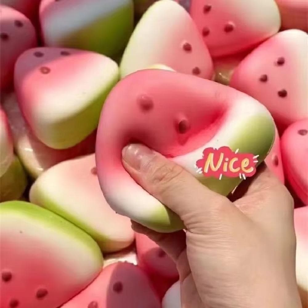 GRANDZY ของเล่นสกุชชี่ป้องกันความเครียด​​, ​​รูปผลไม้ตลก​​ ปล่อยอารมณ์บีบของเล่นออกแบบหยิกและบีบนุ่มและทนทาน​​ ​​ปลอดสารพิษ & ปลอดภัย​​ ​​เครื่องคลายเครียดแตงโม​​ รูปที่ 8