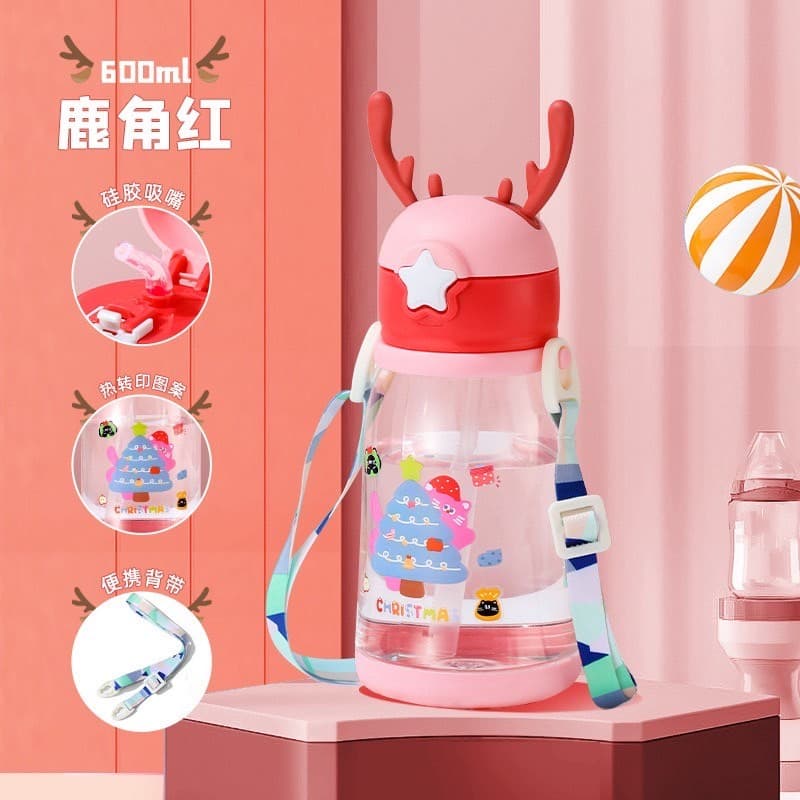 สินค้า ขวดน้ำ กระติกน้ำ กระบอกน้ำเด็ก กระติกน้ำเด็กลายการ์ตูน ขวดน้ำเด็กลายน่ารักๆ แบบหลอดดูด มีสายสะพาย รูปที่ 2