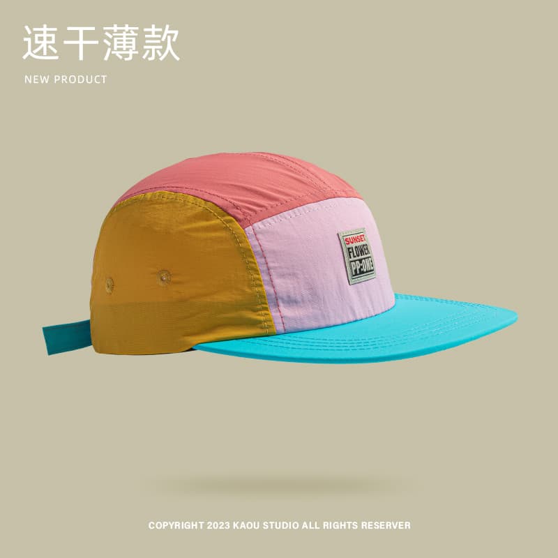 American Quick Drying Thin Baseball Cap unisex Summer Hip-hop Flat Brim Baseball Cap รูปที่ 6