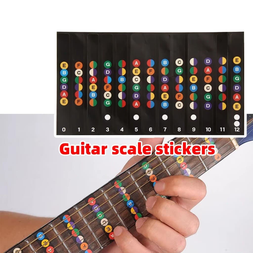 จัดส่งรวดเร็ว สติกเกอร์คอร์ดกีตาร์ไฟฟ้า fretboard guitar sticker สำหรับผู้เริ่มต้น สติ๊กเกอร์โน๊ตสเกลกีตาร์ รูปที่ 5