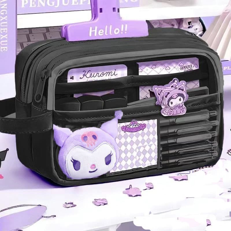 กระเป๋าดินสอใสขนาดใหญ่กันน้ำน่ารักและมีสไตล์ - Kuromi, Cinnamoroll, My Melody และซิปที่ทนทานสำหรับโรงเรียน วัยรุ่น เด็กชายและเด็กหญิง รูปที่ 5